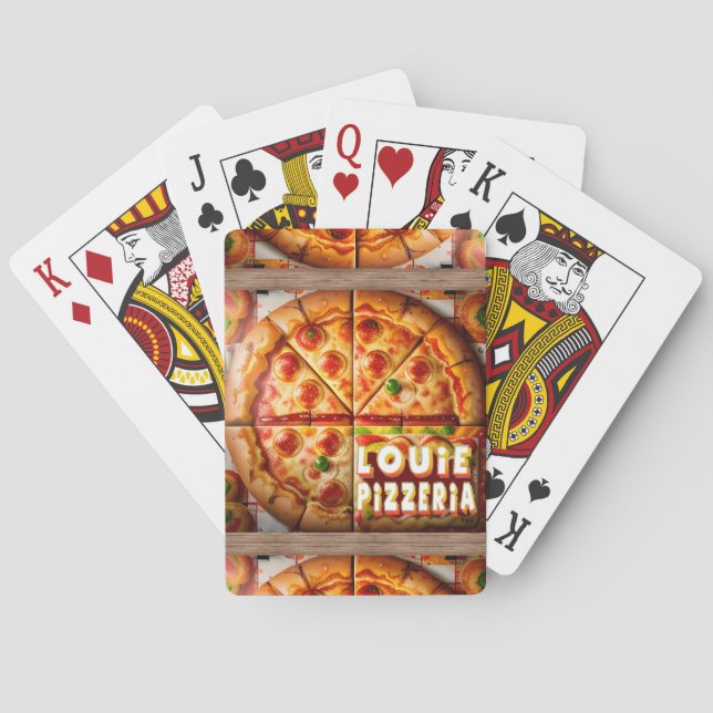Pizza Pizzeria Design Poker Cards (Back)