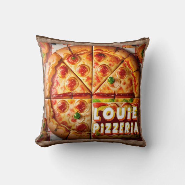 Pizza Pizzeria Design Throw Pillow (Front)