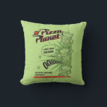 Pizza Planet Delivery Service Retro Graphic Throw Pillow<br><div class="desc">Check out this fun,  retro design for the Pizza Planet pizza delivery service,  featuring three alien toys posing along the side!</div>