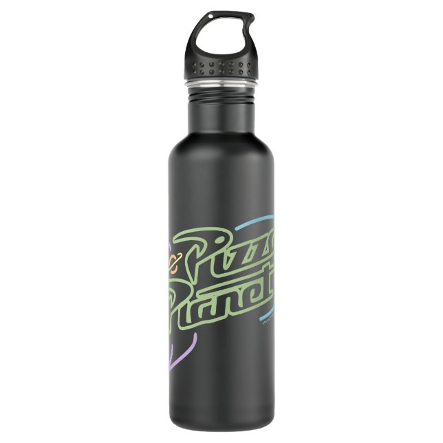 Pizza Planet Neon Sign Graphic Stainless Steel Water Bottle (Front)