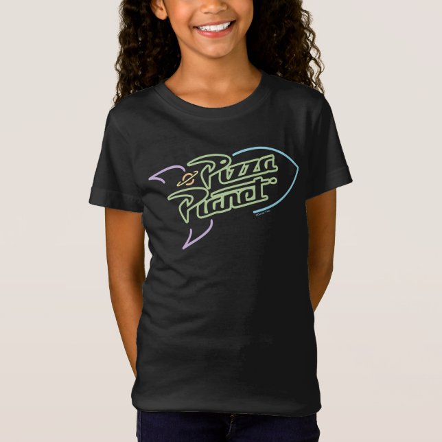 Pizza Planet Neon Sign Graphic T-Shirt (Front)