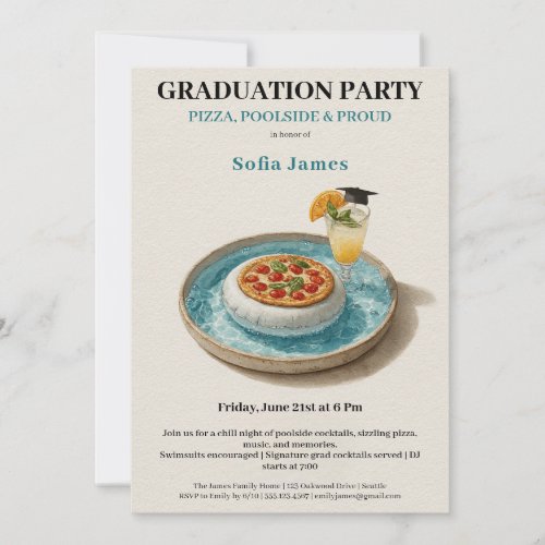 Pizza Pool Cocktail Graduation Celebration 