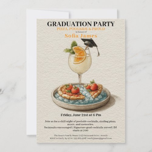 Pizza Pool Cocktail Graduation Celebration 