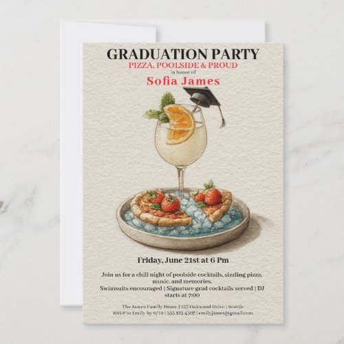Pizza Pool Cocktail Graduation Celebration 