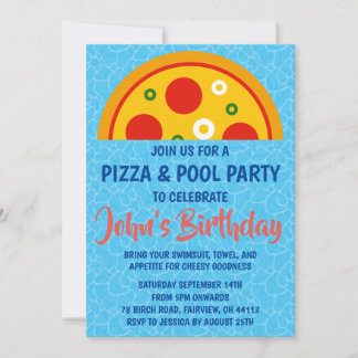 pizza pool party invitation