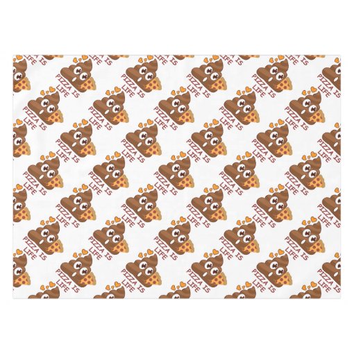 Pizza Poop Emoji Tablecloth Zazzle