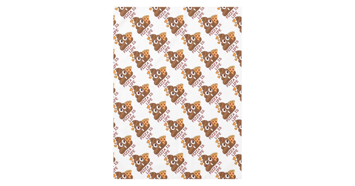 Pizza Poop Emoji Tablecloth Zazzle