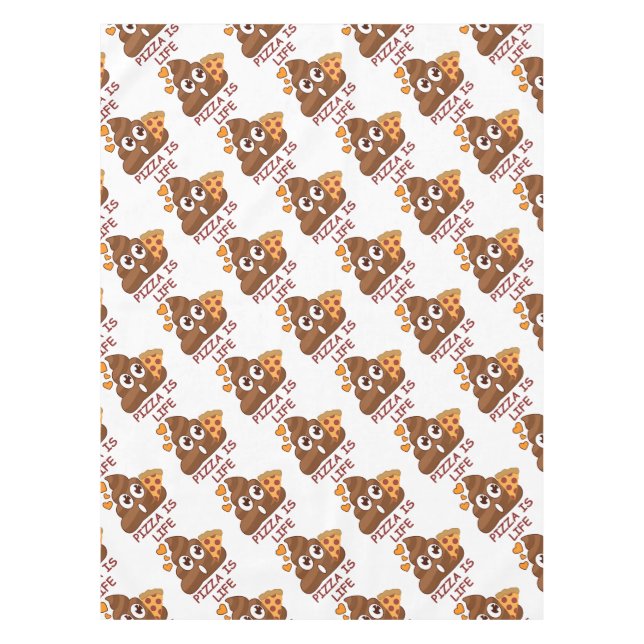 Pizza Poop Emoji Tablecloth (Front)