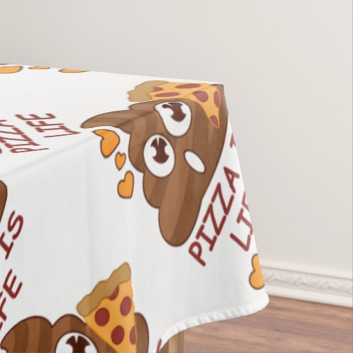 Pizza Poop Emoji Tablecloth Zazzle