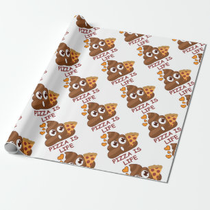 Pizza Poop Emoji Wrapping Paper