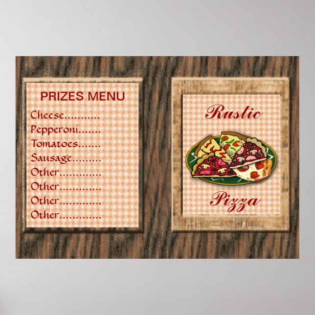 Pizza Prices Menu Poster (Front)