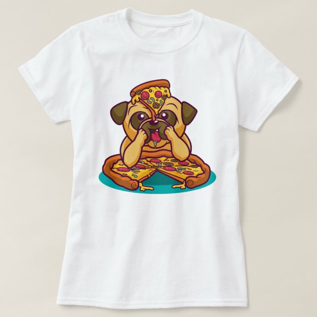 Pizza Pug T-Shirt (Design Front)