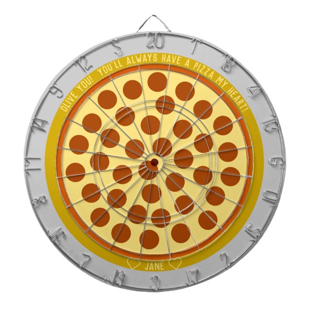Pizza Puns Personalized Cheese Pizza w/ Pepperoni Dart Board (Front)