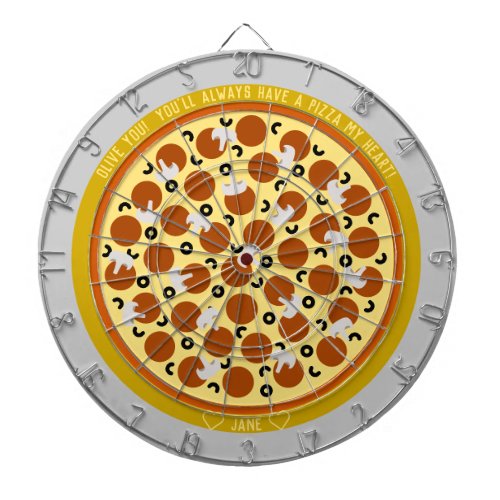 Pizza Puns Personalized Pepperoni Pizza wToppings Dart Board