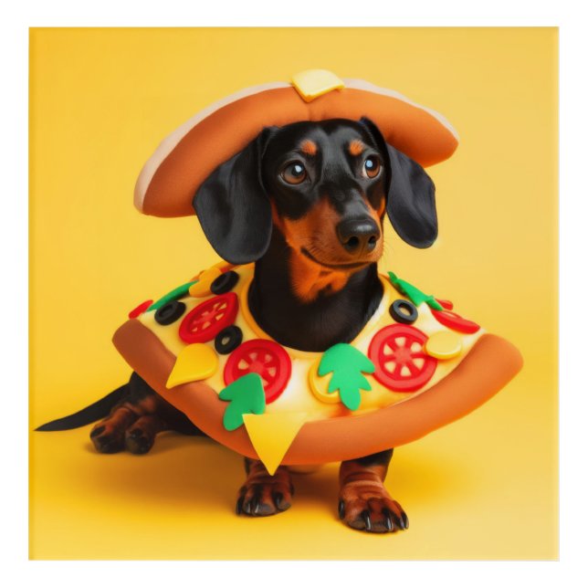 Pizza Puppy Acrylic Print (Front)