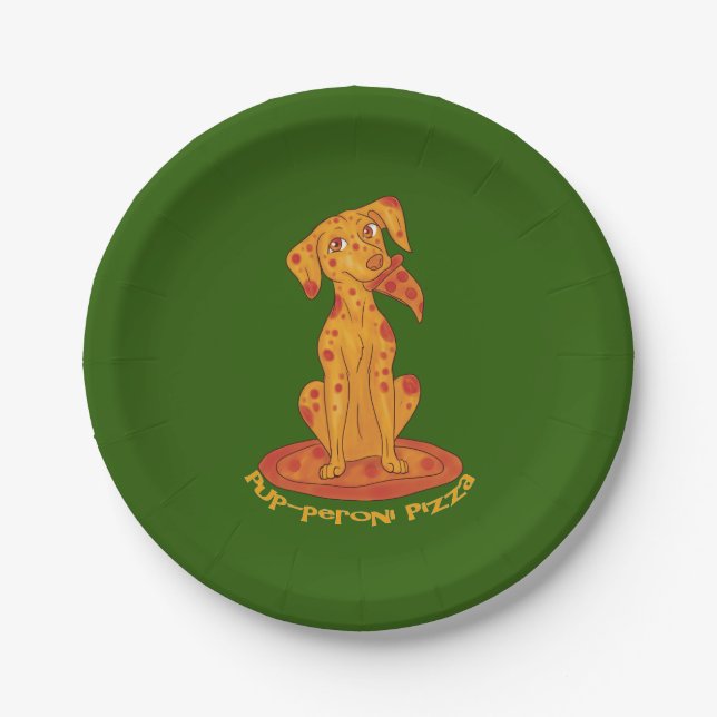 Pizza Puppy Paper Plates (Front)
