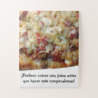 Pizza Puzzle with Spanish (español) Quote.