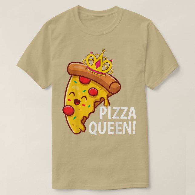 Pizza Queen Cute Pizza Lover Junk Food Squad Funny T-Shirt (Design Front)