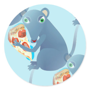 pizza rat classic round sticker