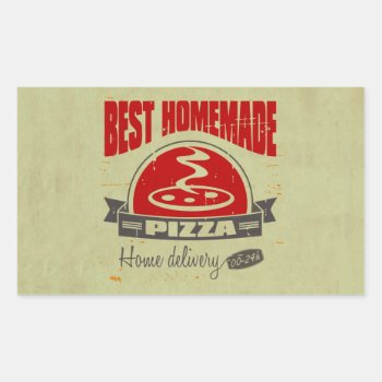 Pizza Rectangular Sticker by CaptainScratch at Zazzle