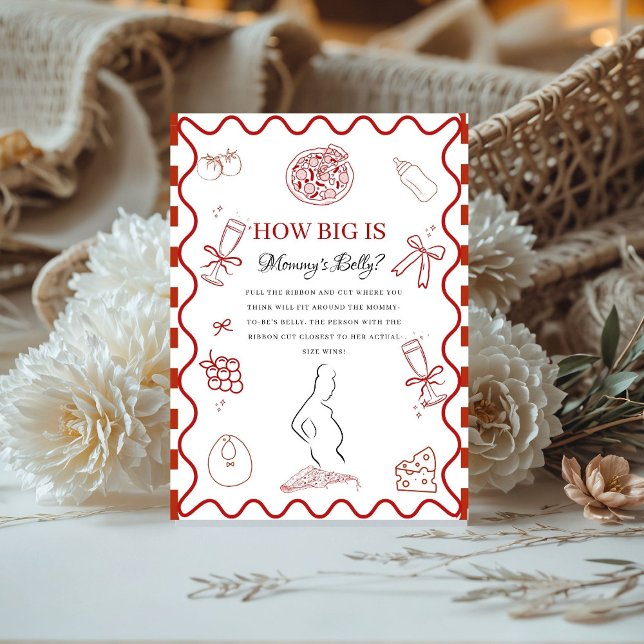 Pizza red Baby How big Mommy' baby Shower sign (Creator Uploaded)