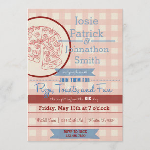 Pizza Rehearsal Dinner Invitation