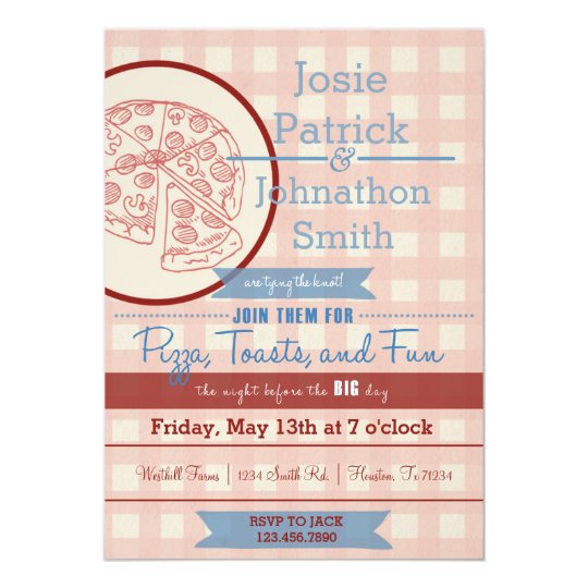 Pizza Party Rehearsal Dinner Invitations 7