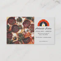 Fun Pizza Pie Pattern, Premium Printed store Business Card for Pizza Restaurants