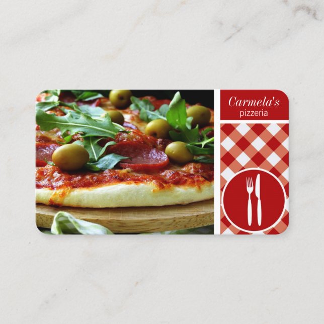 pizza restaurant business card (Front)