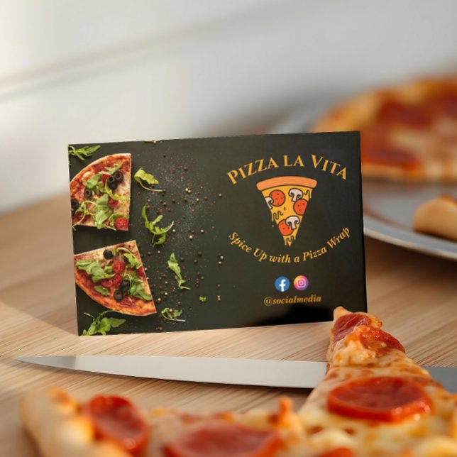 Pizza Restaurant Business | Minimalist Small Slice Card (Creator Uploaded)