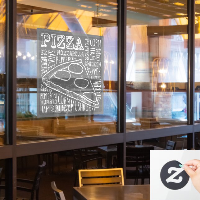 Pizza Restaurant Business Window Cling (Restaurant Window)