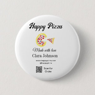 Pizza restaurant cafe pizzeria scan QR code order  Button