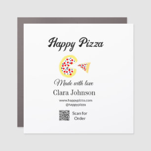 Pizza restaurant cafe pizzeria scan QR code order Car Magnet