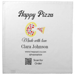 Pizza restaurant cafe pizzeria scan QR code order Cloth Napkin