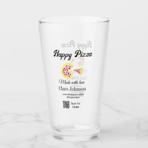 Pizza restaurant cafe pizzeria scan QR code order  Glass