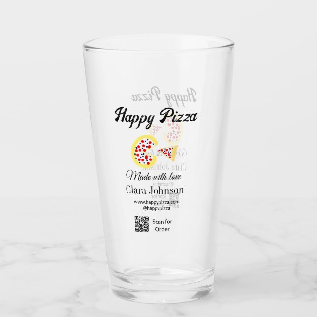 Pizza restaurant cafe pizzeria scan QR code order  Glass (Front)