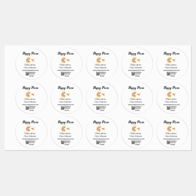 Pizza restaurant cafe pizzeria scan QR code order  Labels (Sheet)