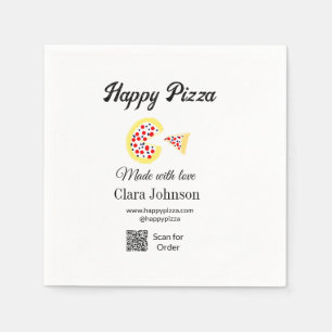 Pizza restaurant cafe pizzeria scan QR code order Napkins