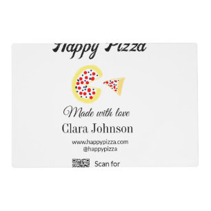 Pizza restaurant cafe pizzeria scan QR code order  Placemat