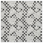 Pizza Restaurant Chef Black and White Checkered Fabric