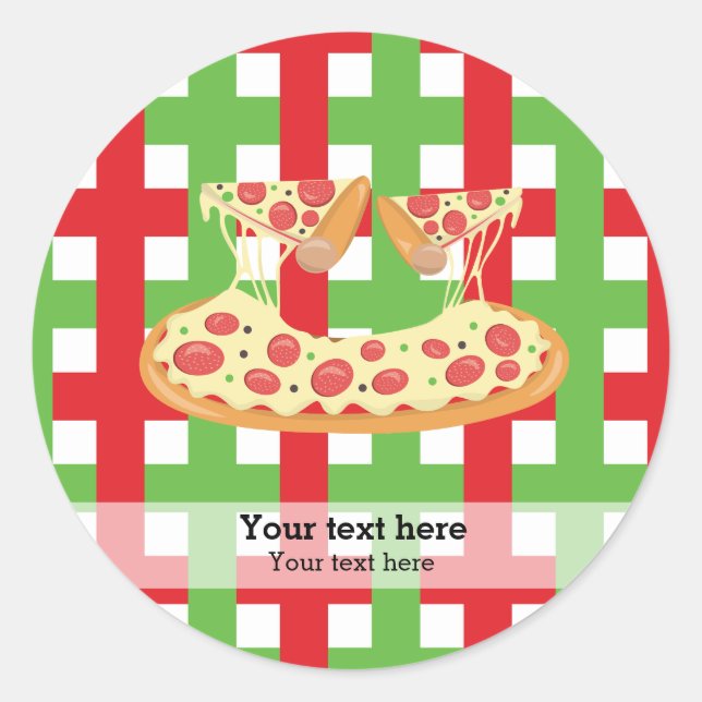 Pizza restaurant classic round sticker (Front)