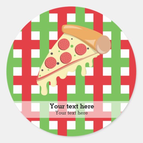 Pizza restaurant classic round sticker