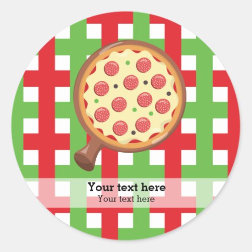 Pizza restaurant classic round sticker