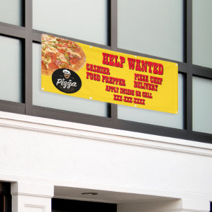 Pizza Restaurant Customize Help Wanted Shop Logo Banner