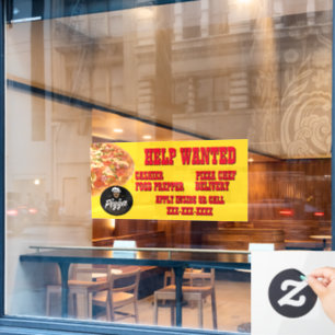 Pizza Restaurant Customize Help Wanted Shop Logo Window Cling