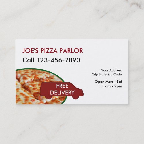 Pizza Restaurant Delivery Business Card