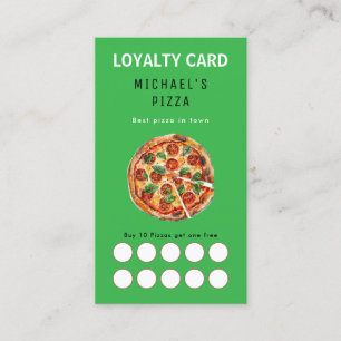 Pizza restaurant food truck Green Loyalty Card