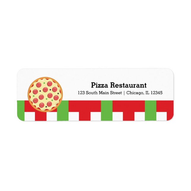 Pizza restaurant label (Front)