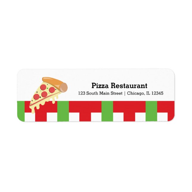 Pizza restaurant label (Front)
