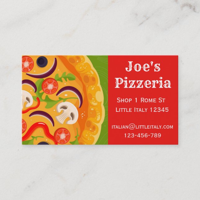 Pizza restaurant or catering business business card (Front)